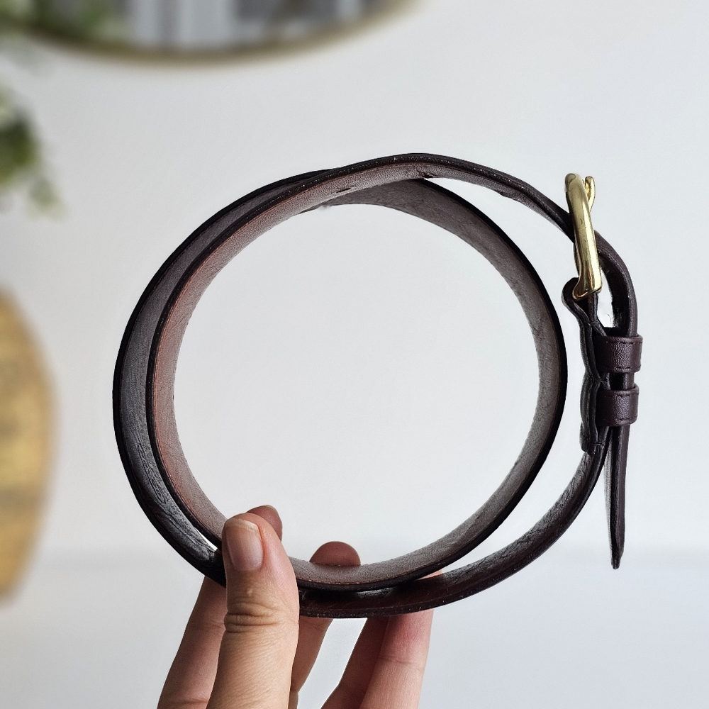 Coach Vintage Brown Leather Belt | Medium | Solid Brass Buckle | Handcrafted - Picture 4 of 16